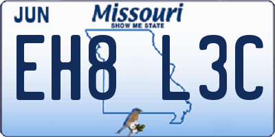 MO license plate EH8L3C