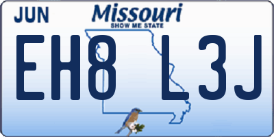 MO license plate EH8L3J