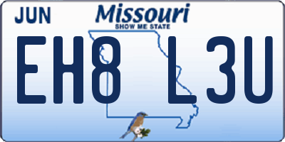 MO license plate EH8L3U