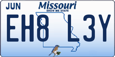 MO license plate EH8L3Y
