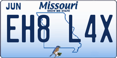 MO license plate EH8L4X