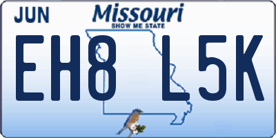 MO license plate EH8L5K