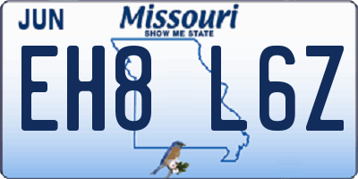 MO license plate EH8L6Z