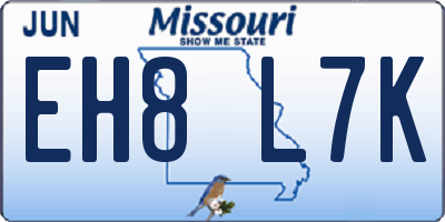 MO license plate EH8L7K