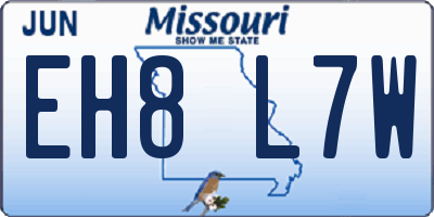 MO license plate EH8L7W