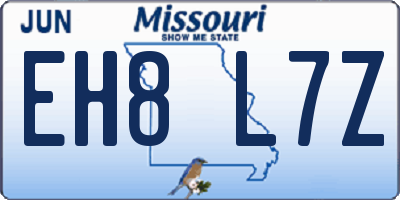 MO license plate EH8L7Z