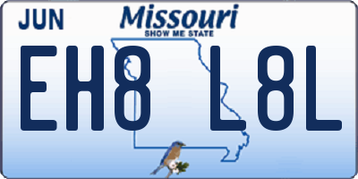 MO license plate EH8L8L