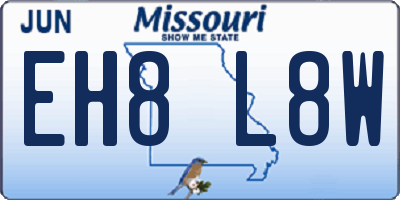 MO license plate EH8L8W