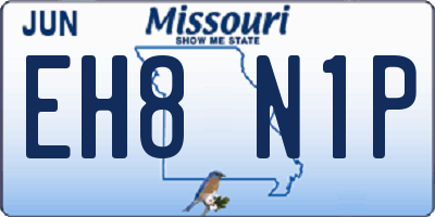 MO license plate EH8N1P