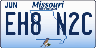 MO license plate EH8N2C
