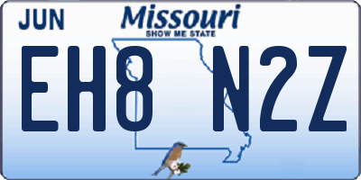 MO license plate EH8N2Z