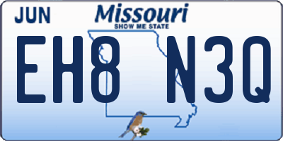 MO license plate EH8N3Q