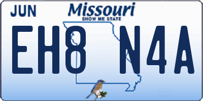 MO license plate EH8N4A