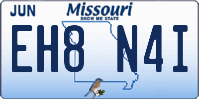 MO license plate EH8N4I