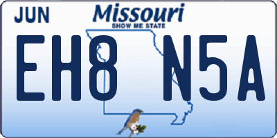 MO license plate EH8N5A