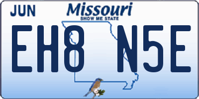 MO license plate EH8N5E