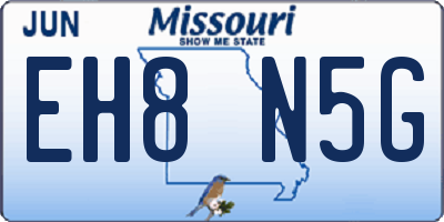 MO license plate EH8N5G