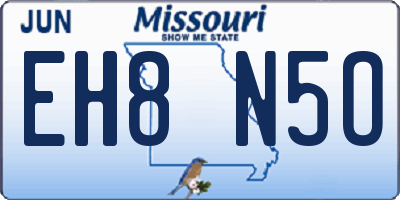 MO license plate EH8N5O
