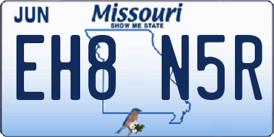 MO license plate EH8N5R