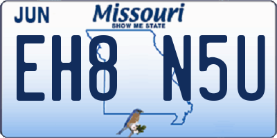 MO license plate EH8N5U