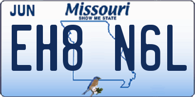 MO license plate EH8N6L