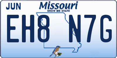 MO license plate EH8N7G