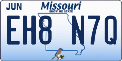 MO license plate EH8N7Q