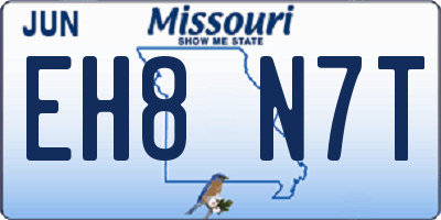 MO license plate EH8N7T