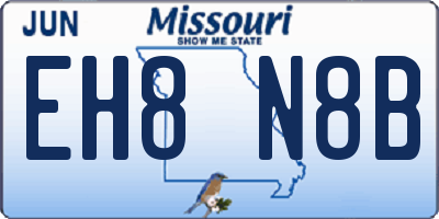 MO license plate EH8N8B