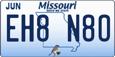 MO license plate EH8N8O