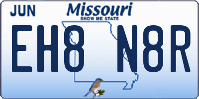 MO license plate EH8N8R