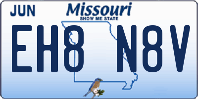 MO license plate EH8N8V