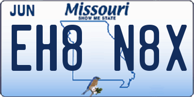 MO license plate EH8N8X