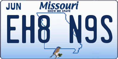 MO license plate EH8N9S