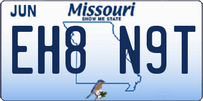 MO license plate EH8N9T