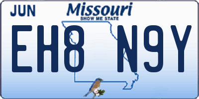 MO license plate EH8N9Y