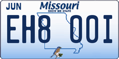 MO license plate EH8O0I
