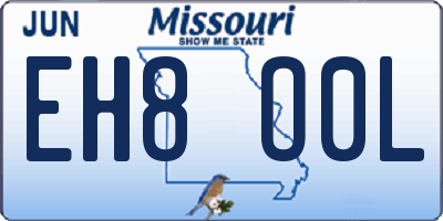 MO license plate EH8O0L