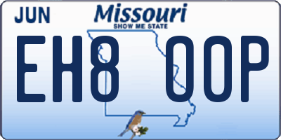 MO license plate EH8O0P