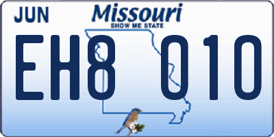 MO license plate EH8O1O