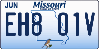 MO license plate EH8O1V