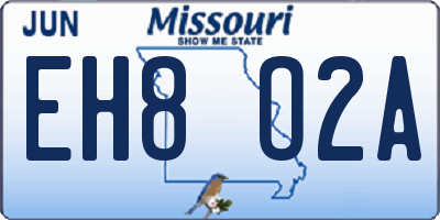 MO license plate EH8O2A