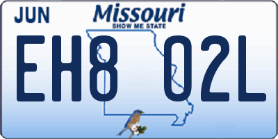 MO license plate EH8O2L