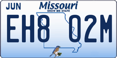 MO license plate EH8O2M