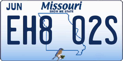 MO license plate EH8O2S