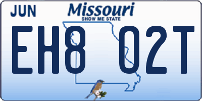 MO license plate EH8O2T