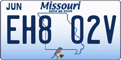 MO license plate EH8O2V