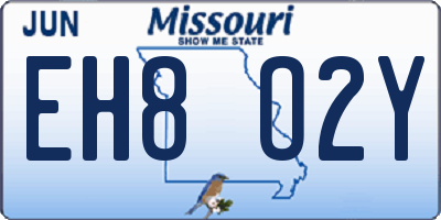 MO license plate EH8O2Y