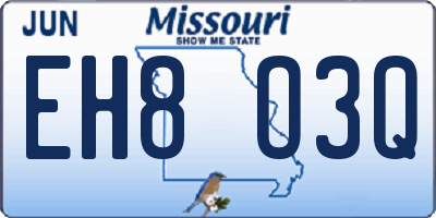 MO license plate EH8O3Q