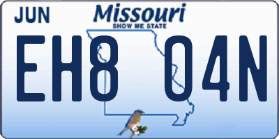 MO license plate EH8O4N